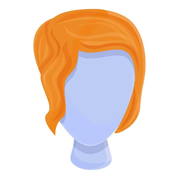 Икона искусственного парика, стиль мультфильма — стоковый вектор
