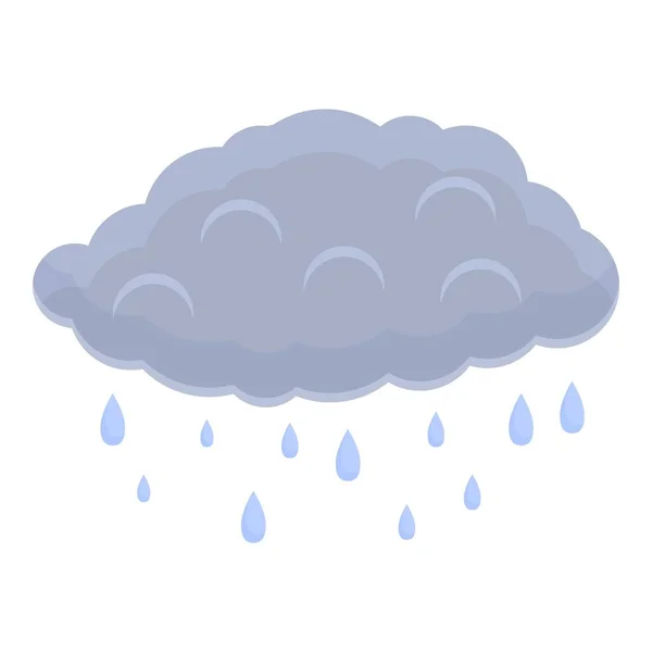Krople deszczu ikona chmury, styl kreskówki — Wektor stockowy