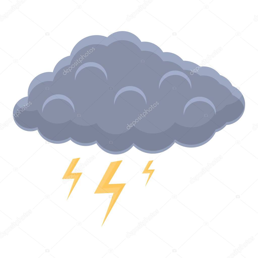 Cloud lightning icon, cartoon style