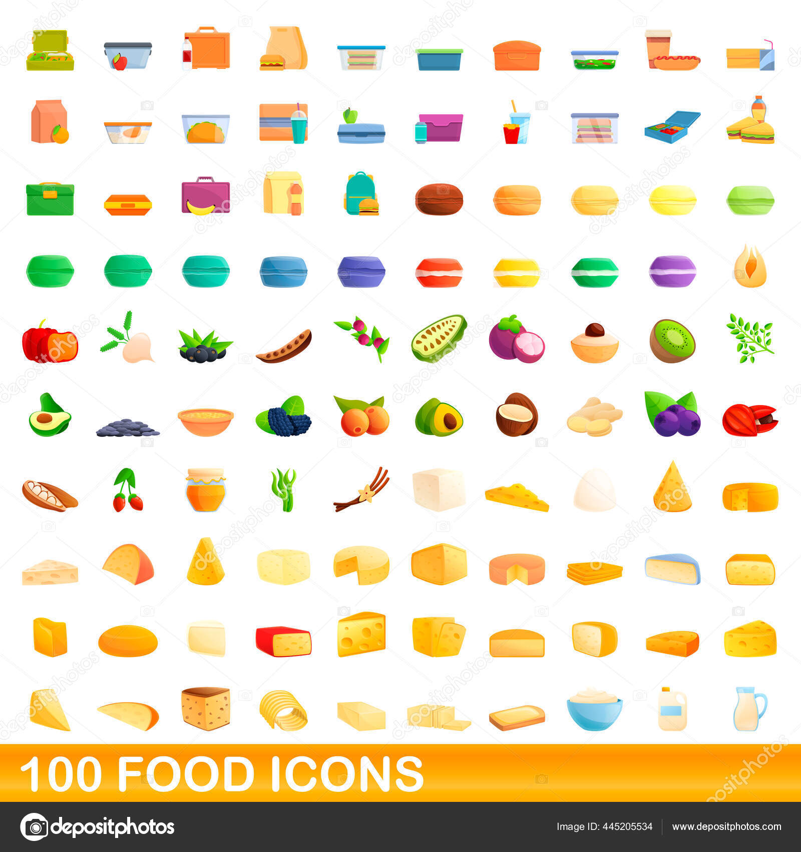 100 household goods icons set cartoon style Vector Image
