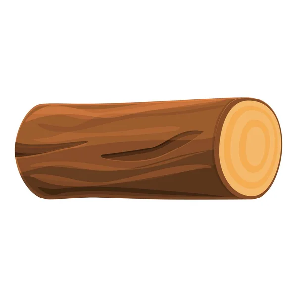 Madera árbol tronco icono, estilo de dibujos animados — Vector de stock
