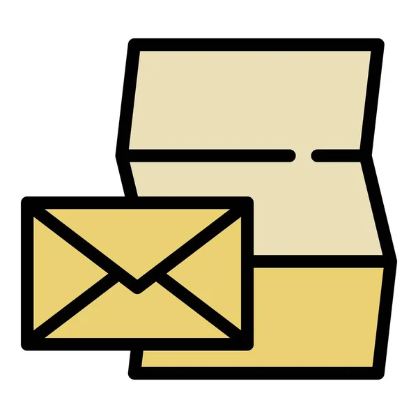 Parcel letter icon, outline style — Stock Vector