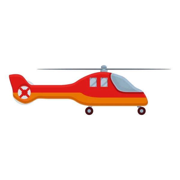 Ícone de helicóptero de resgate aeroespacial, estilo cartoon — Vetor de Stock