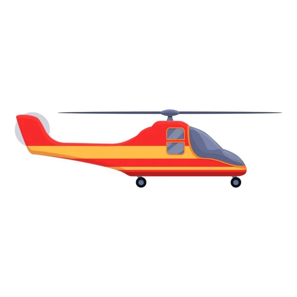 Ícone de helicóptero de resgate de proteção, estilo dos desenhos animados — Vetor de Stock
