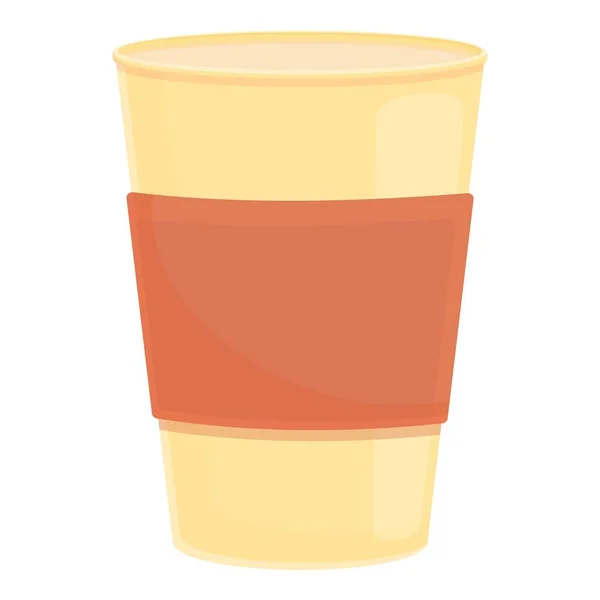 Latte carton cup icon, cartoon style — Stock Vector