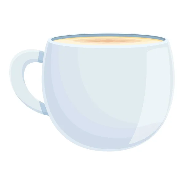 Icône tasse crème Latte, style dessin animé — Image vectorielle