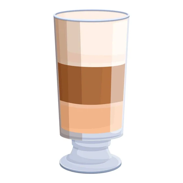 Latte Glas Becher Symbol, Cartoon-Stil — Stockvektor