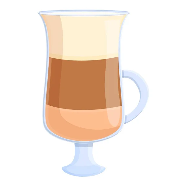 Latte kafein ikonu, çizgi film tarzı — Stok Vektör