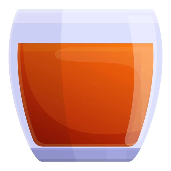 Bourbon glass icon, cartoon style — Stock Vector