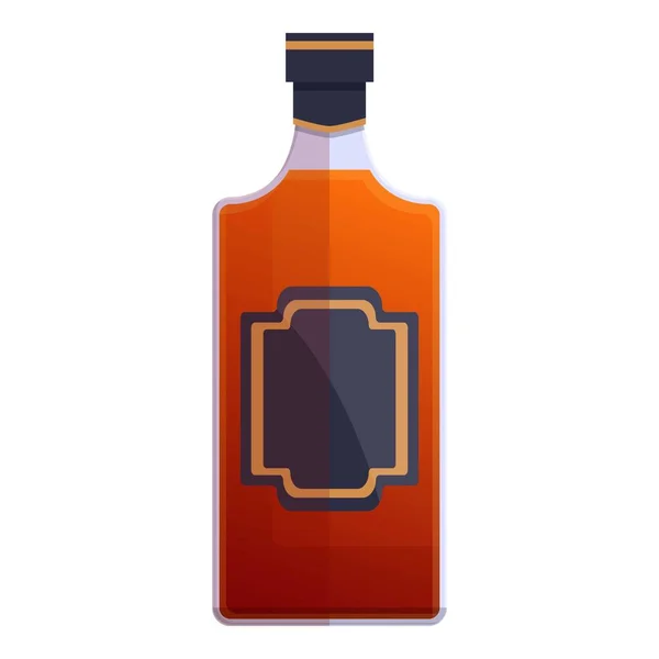 Ícone de garrafa de destilaria Bourbon, estilo cartoon — Vetor de Stock