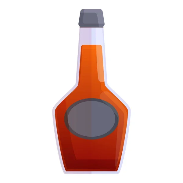 Ícone de garrafa de vinho Bourbon, estilo cartoon —  Vetores de Stock