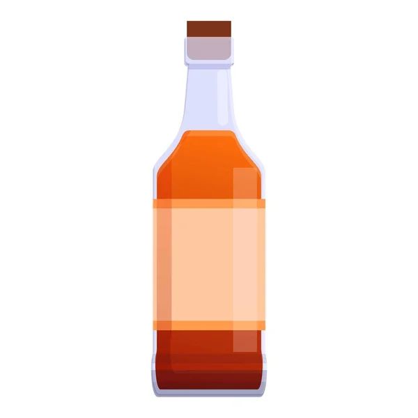 Bourbon-Alkoholflaschen-Ikone im Cartoon-Stil — Stockvektor