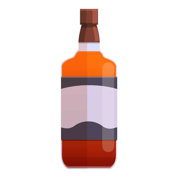 Ícone de garrafa de bebida Bourbon, estilo cartoon — Vetor de Stock