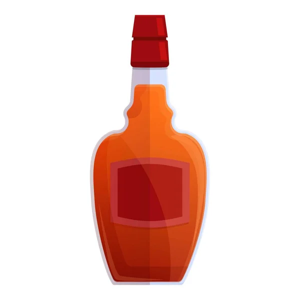 Icono de botella de brandy de Bourbon, estilo de dibujos animados — Vector de stock