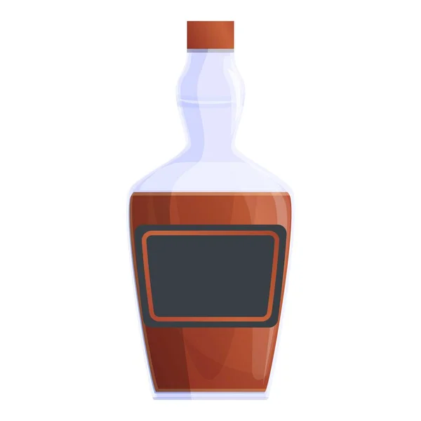 Ikon botol scotch Bourbon, gaya kartun - Stok Vektor