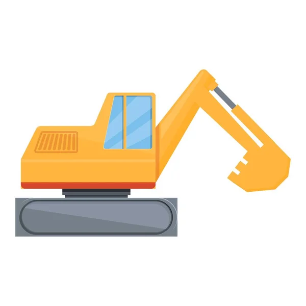 Construction road excavator icon, cartoon style — Stock Vector