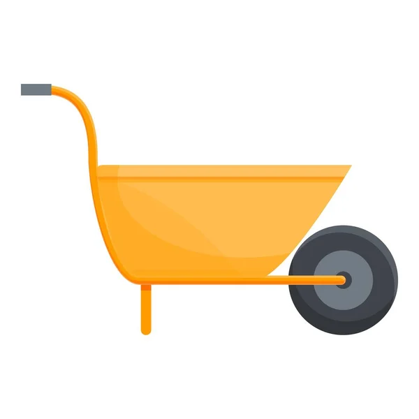 Carretera Wheelbarrow icono de construcción, estilo de dibujos animados — Archivo Imágenes Vectoriales