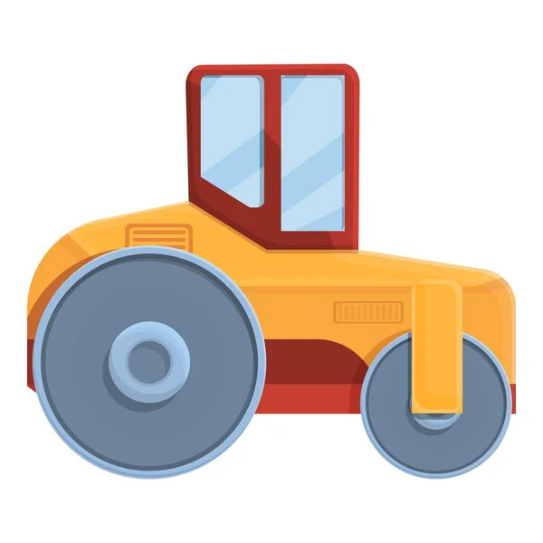 Icono de rodillo de carretera, estilo de dibujos animados — Vector de stock