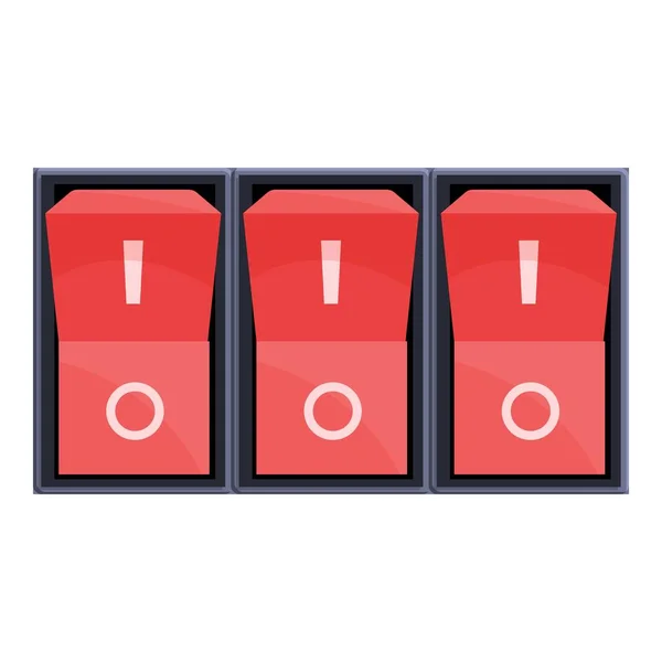 Roter Knopf Schalter Schalter Symbol, Cartoon-Stil — Stockvektor
