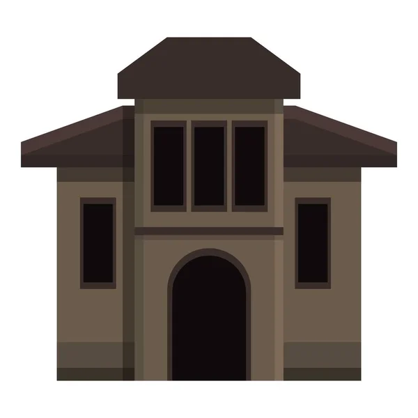 Icône de maison effrayant, style dessin animé — Image vectorielle