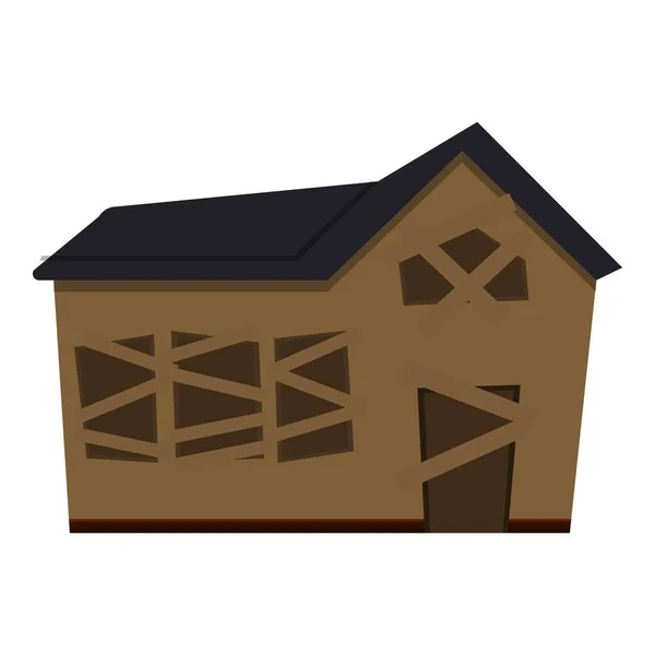 Edifício assustador ícone da casa, estilo dos desenhos animados —  Vetores de Stock
