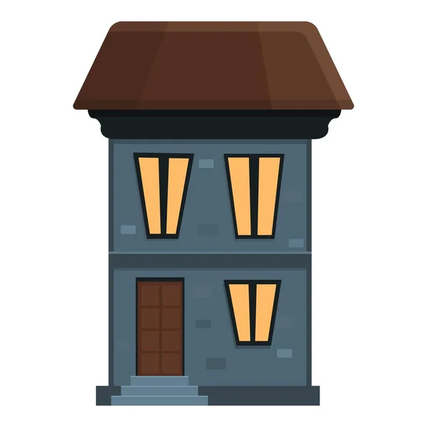 Страх жуткий дом икона, мультяшный стиль — стоковый вектор