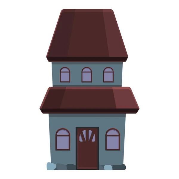 October creepy house icon, cartoon style — Stock Vector