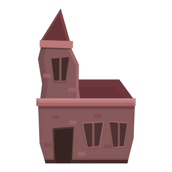 Тайна жуткий дом икона, мультяшный стиль — стоковый вектор