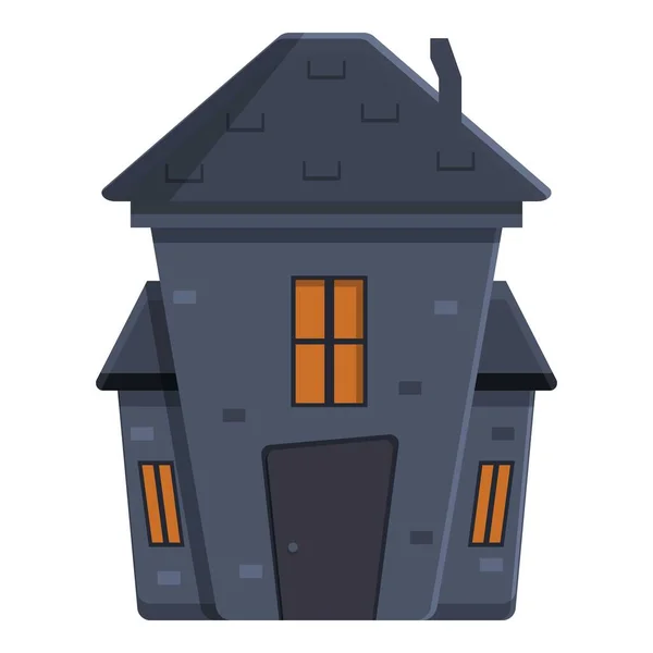 Trick gruselige Haus-Ikone, Cartoon-Stil — Stockvektor