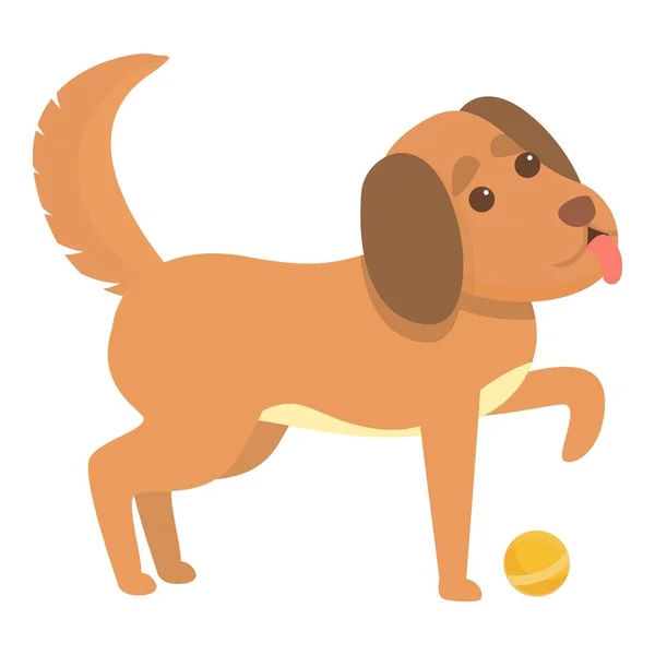 Juguetón perro con icono de perro, estilo de dibujos animados — Vector de stock