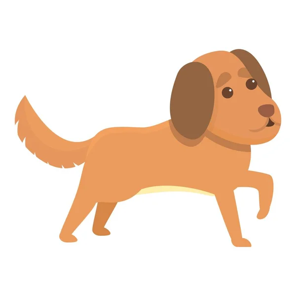 Icono de personaje de perro juguetón, estilo de dibujos animados — Vector de stock