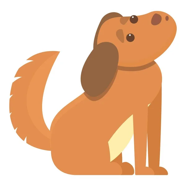 Playful dog waiting man icon, cartoon style — Stock Vector