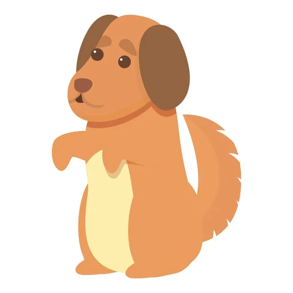 Giocoso cane pronto icona, stile cartone animato — Vettoriale Stock