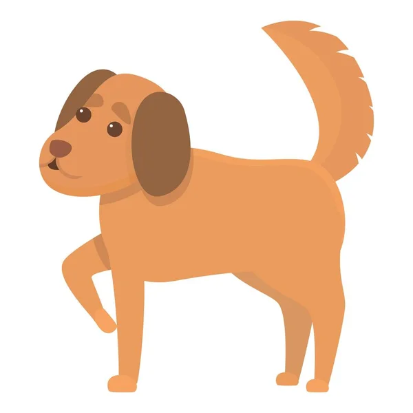 Ícone de cão brincalhão em casa, estilo dos desenhos animados — Vetor de Stock