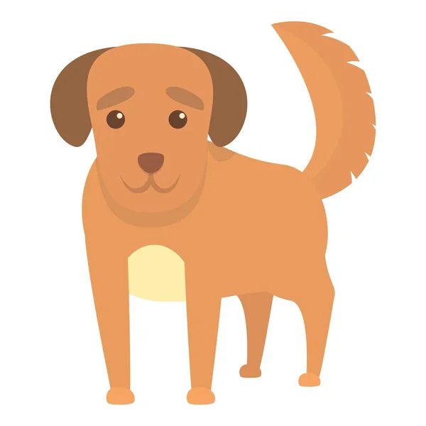 Juguetón perro listo icono, estilo de dibujos animados — Vector de stock