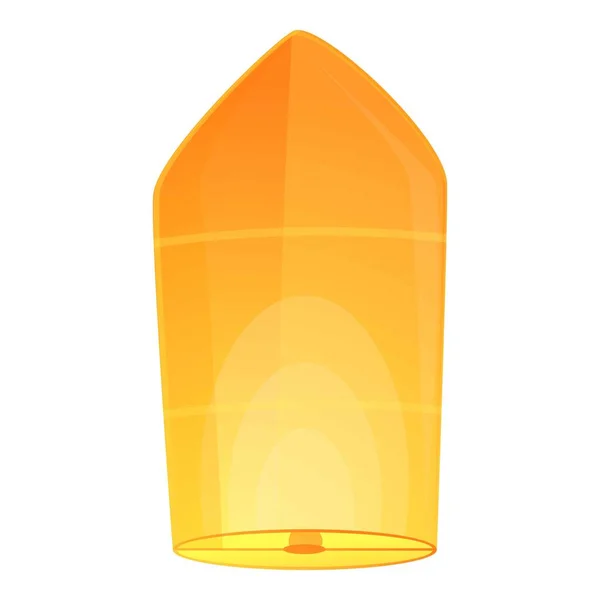 Ícone de lanterna flutuante de papel, estilo cartoon — Vetor de Stock