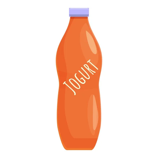 Icône bouteille de yaourt, style dessin animé — Image vectorielle
