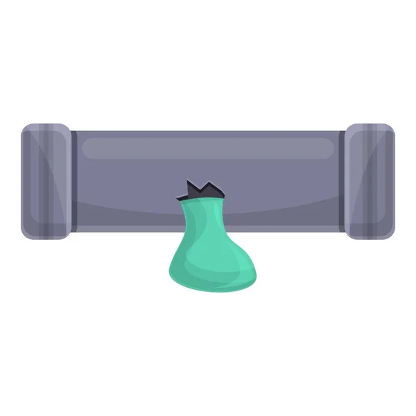 Sewerage pipe broken icon, cartoon style - Stok Vektor