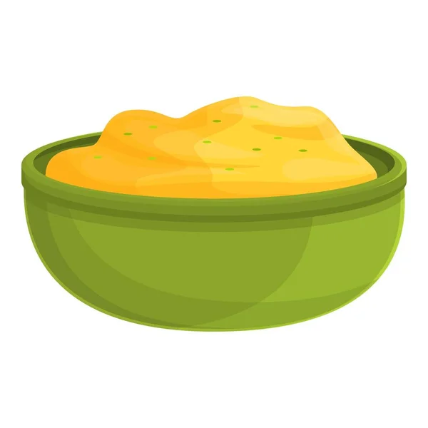 Cuocere purè di patate icona, stile cartone animato — Vettoriale Stock