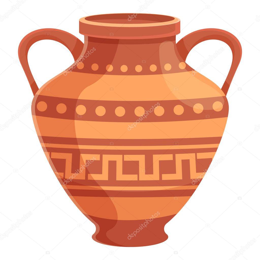 Amphora urn icon, cartoon style