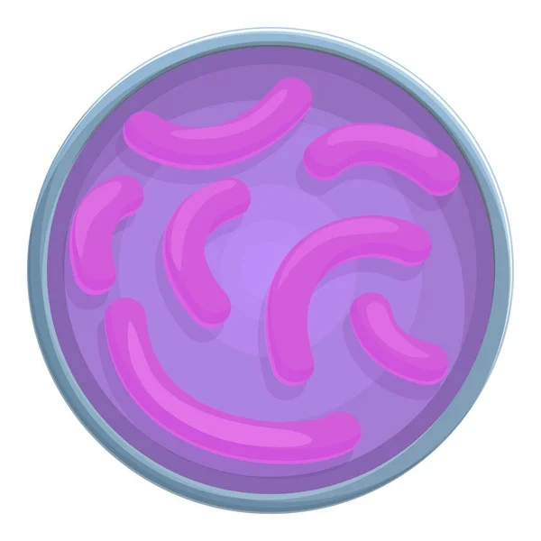 Petri dish pipette icon, cartoon style — Stock Vector