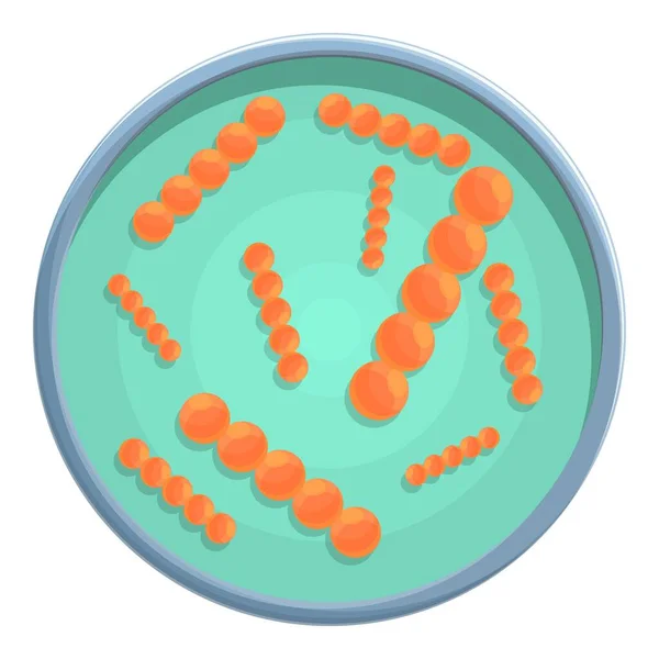 Petri icono químico de la placa, estilo de dibujos animados — Archivo Imágenes Vectoriales