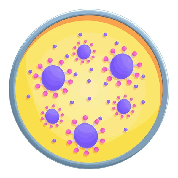Icono de laboratorio de placa Petri, estilo de dibujos animados — Archivo Imágenes Vectoriales