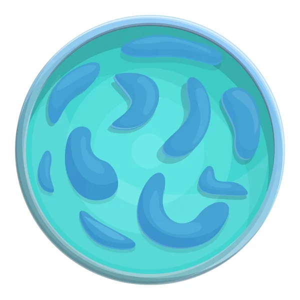 Petri skålen mikrob ikon, tecknad stil — Stock vektor