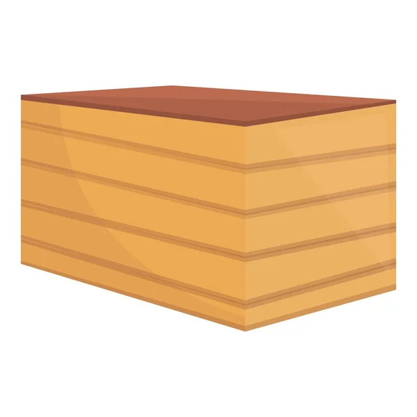 Icono de construcción de madera contrachapada, estilo de dibujos animados — Vector de stock
