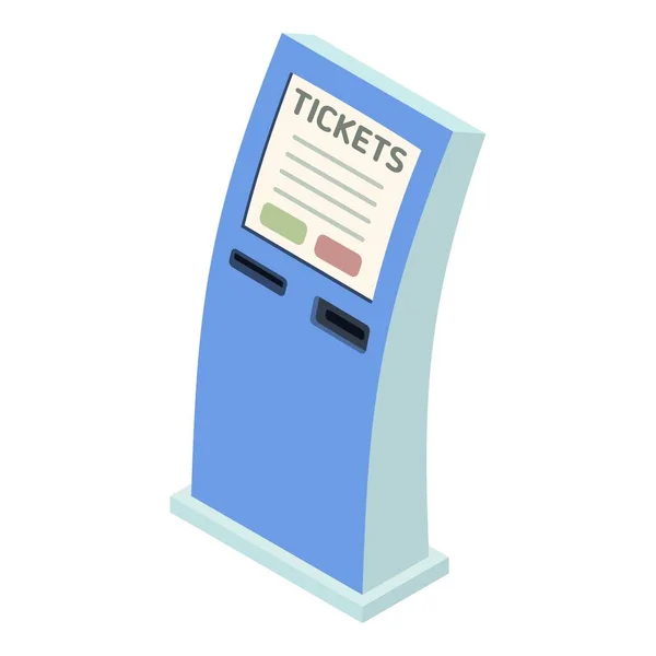 Ícone de bilhetes on-line ferroviária, estilo isométrico — Vetor de Stock