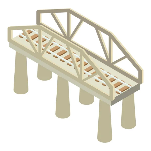 Icône pont ferroviaire, style isométrique — Image vectorielle