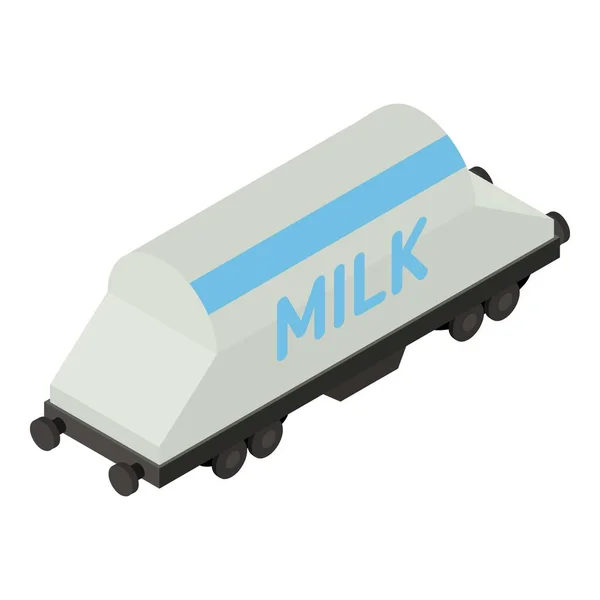Ícone de vagão de trem de leite, estilo isométrico — Vetor de Stock
