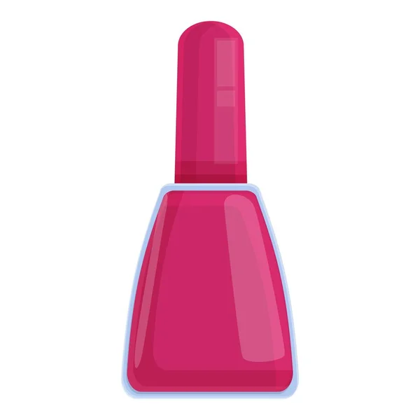 Nail polish red bottle icon, cartoon style — Stock Vector