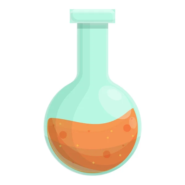 Chemical flask icon, cartoon style — Stock Vector